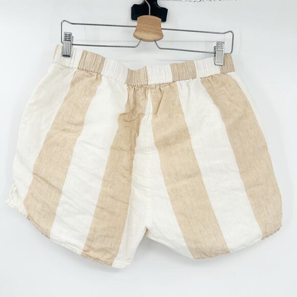 Madewell x Laude The Label Womens Beachy Lounge Everyday Striped Linen Shorts L - Picture 7 of 7